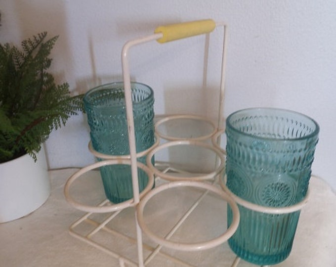 Vintage Drinking Glass Caddy Table Organizer Craft Room Etsy