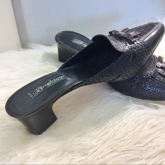 Brighton Mules Two Tone pointed toe Block Heel 9.… - image 3