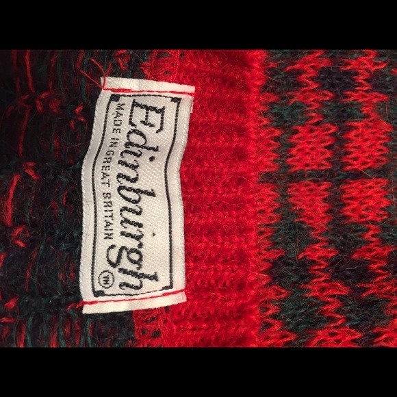 Vintage Cardigan Tartan Plaid Sweater M Edinburgh Mohair blend | Etsy
