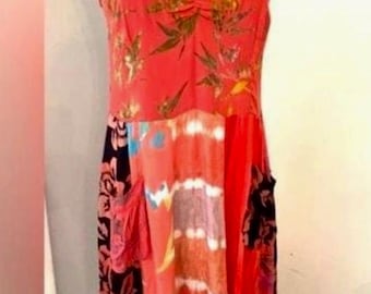 Vintage Bohemian Sundress Dress MIDI S / M Summer Resort Party