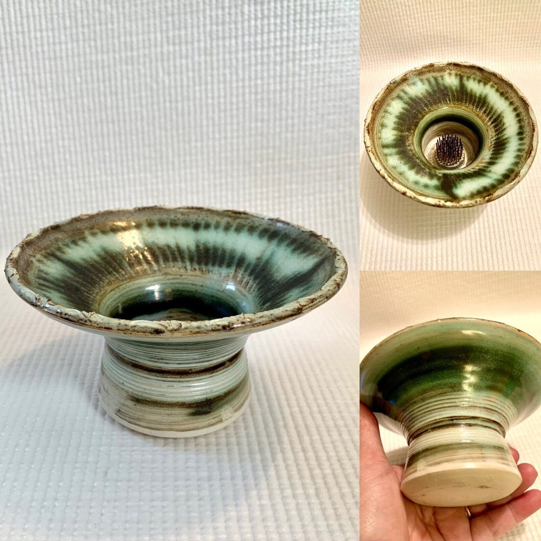 Picture of Vintage Pottery Ikebana Vase Signed Oriental Japandi - Etsy