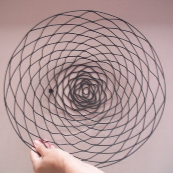 vintage large metal spiral metal bowl wall hanging or table decor ~~ Reminds me of Spirograph