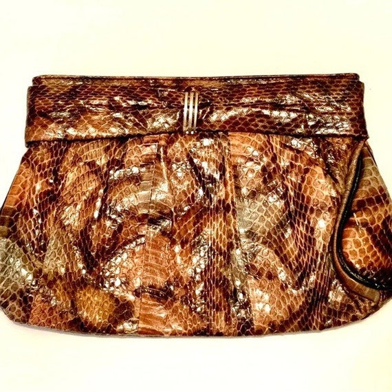 Vintage J Renee Snake skin Clutch purse snakeskin 