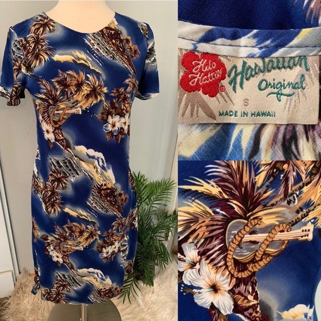 Vintage Hilo Hattie Hawaiian Original Dress S Sheath Luau Party Beach ...