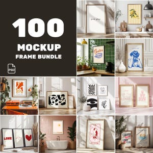 100 Frame Mockup PSD Bundle: Wall Art Display