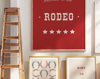 Vintage Western Wall Art Prints, Cowboy Rodeo Galerie, Cowboy Art Decor, Galeriewandset