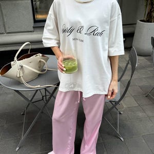 Silky Satin Pants – Comfortable Elastic Waist – Casual Chic Trousers - Satin Lounge Pants – Elastic Waistband