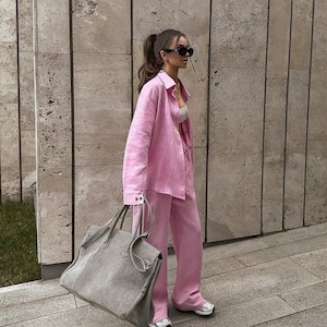 Women Linen Set - Linen Suit - Longewear - Linen Women Suit - Gift for her - Womens suit - Linen Clothing