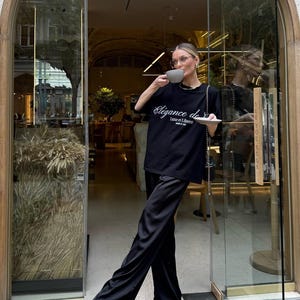 Silky Satin Pants – Comfortable Elastic Waist – Casual Chic Trousers - Satin Lounge Pants – Elastic Waistband