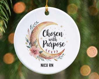 NICU Nurse Ornament, Neonatal RN Christmas Gift, Baby Nurse Keepsake, Faith NICU Nurse Gift, Inspirational Ornament