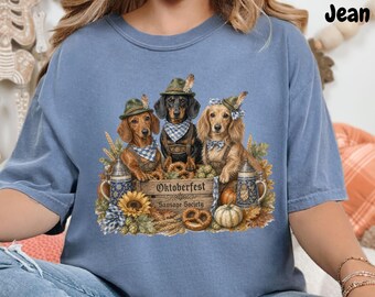 Oktoberfest Dachshund Shirt, Wiener Dog Oktoberfest Tee, German Beer Festival Dog Lover Gift, Prost Drinking Dachshund Tshirt