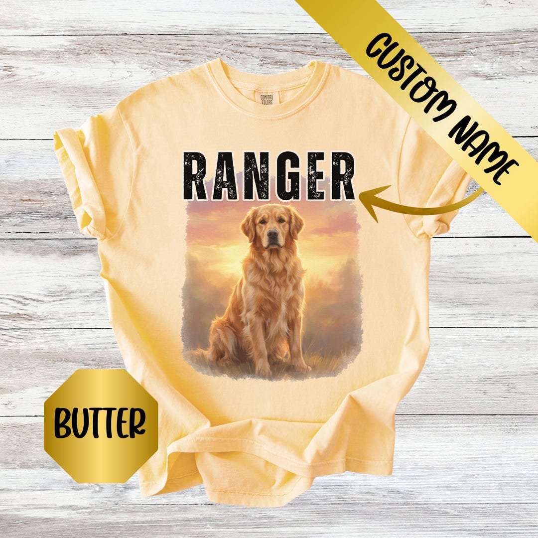 Personalized Golden Retriever Shirt, Custom Dog Name Tee, Gift for Dog ...