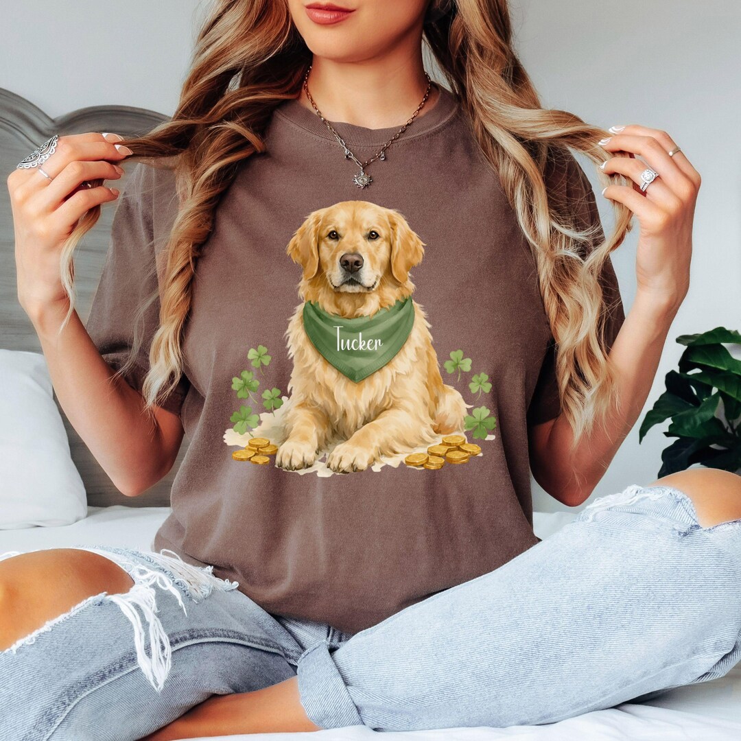 Personalized Golden Retriever St Patrick's Day Shirt, Custom Pet Name ...