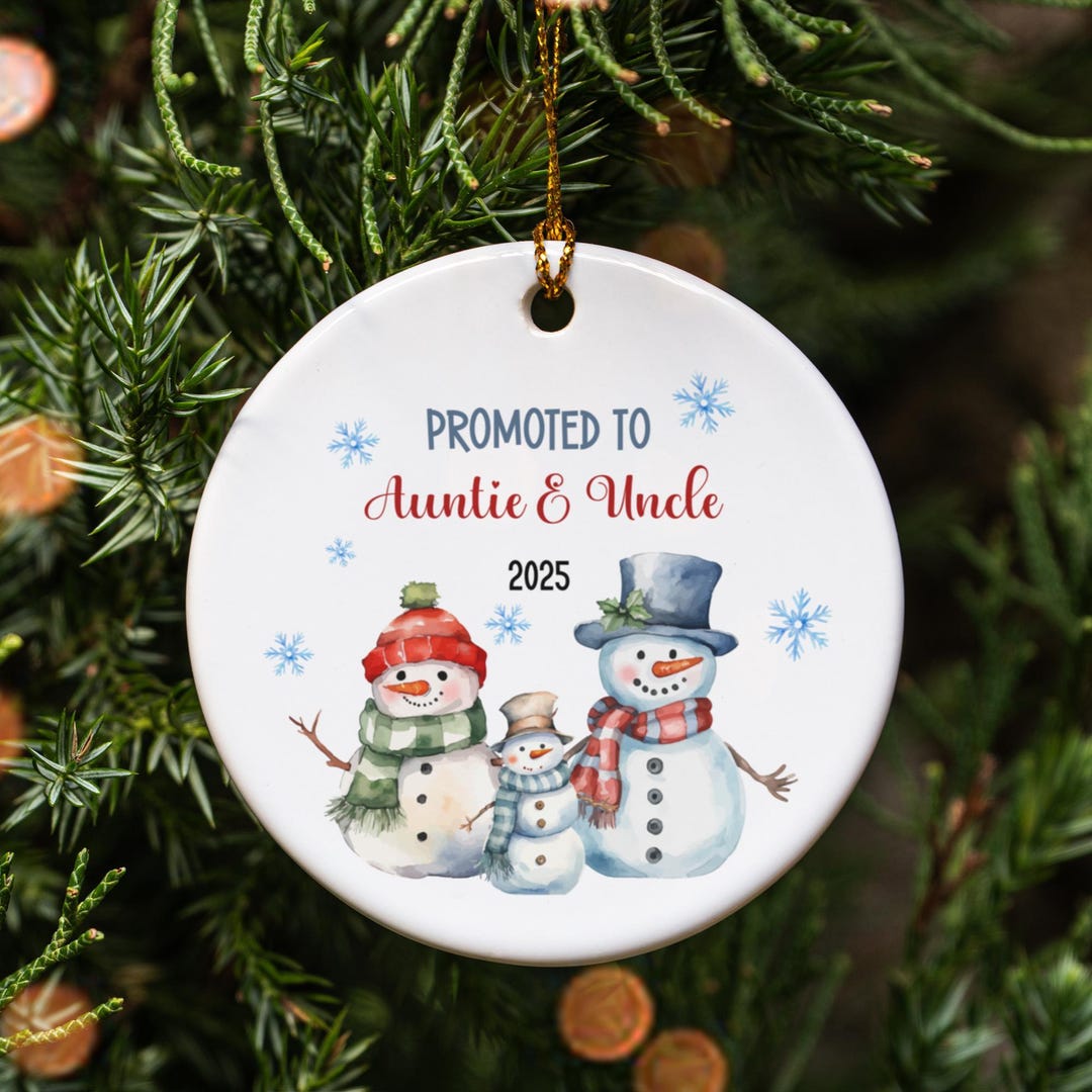 Promoted to Auntie and Uncle Ornament 2025, Pregnancy Reveal Christmas ...