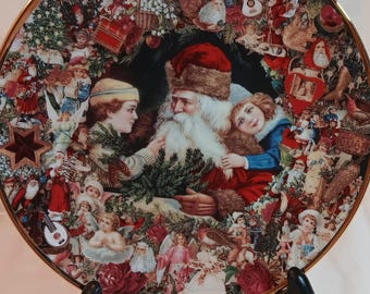 Assiette de collection Hamilton Noël 1992 « A Visit From Saint Nick »