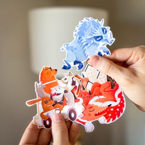 Boszwijn || Fox Dream || The Bad Guys Ride || Grote vinylstickers || Dierenstickers || Laptopstickers || Waterdicht || Odd Beasts