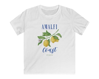 Amalfi Coast Kids Tee: Lemon Graphic, Soft Cotton Summer Shirt