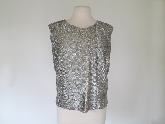 1960s silver lurex glitter blouse