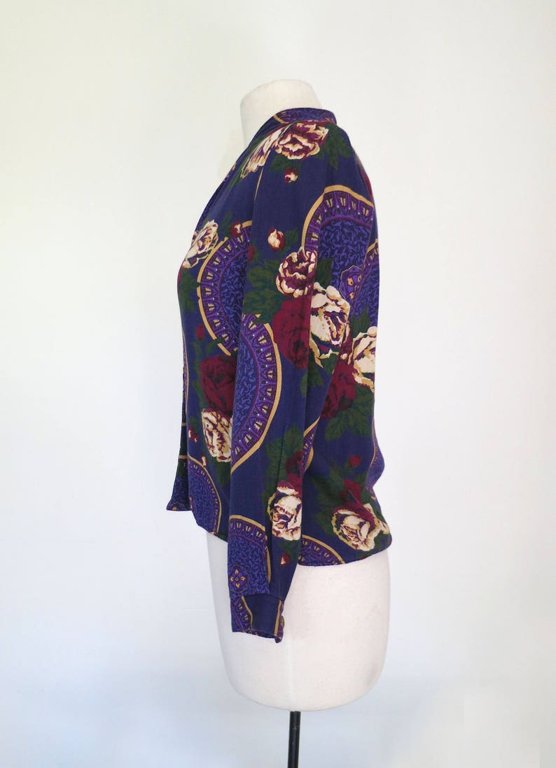 1980s 0r 1990s soft slouchy floral printed blazer