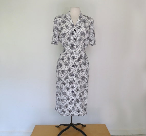 A1970s or 80s Albert Nippon graphic secretary dres