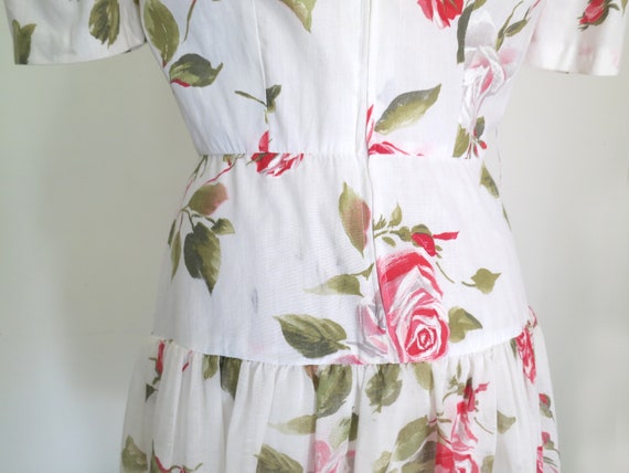 1980s floral romantic tiered dress - image 6