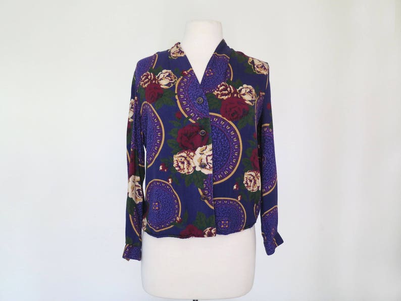 1980s 0r 1990s soft slouchy floral printed blazer