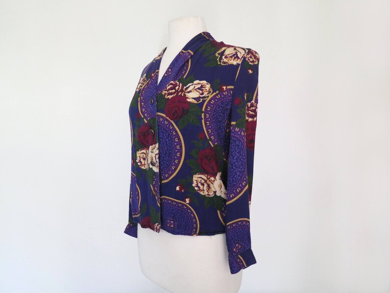 1980s 0r 1990s soft slouchy floral printed blazer