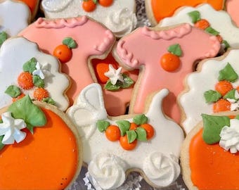 Citrussinaasappel babyshowerkoekjes | Little Cutie babyshowerkoekjes | | Koekjesset babymeisje en babyjongen