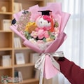 Graduation Bouquet Sanrio Hallo Kitti Bouquet Crochet Flower Bouquet  Plush Toys Creative Birthday Gifts For Kids Graduation Gift