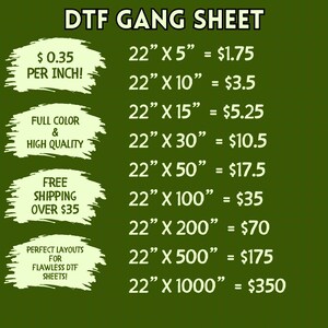 DTF プリント、DTF ギャングシート、送料無料、プレス用の DTF 転写、カスタム DTF バルク ギャングシート プリント、カスタム熱転写、DTF 転写、