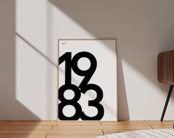 Custom Date Print | Minimalist Black & White Typography
