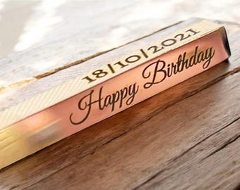 Namenskette mit Bar-Motiv, Edelstahl mit individueller Lasergravur