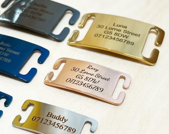 Personalized Dog Tag Slide On Collar Tag Stainless Steel Custom Pet Name ID with Laser Engraving