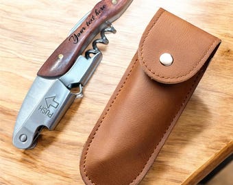 Gravierter Korkenzieher, personalisierter Holzgriff, 3-in-1-Korkenzieher aus Edelstahl
