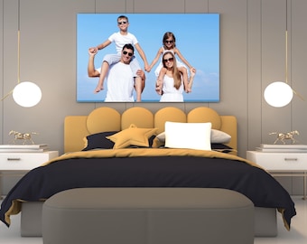 Personalized Canvas Family Photo Print, Framed Wall Art for Home Decor