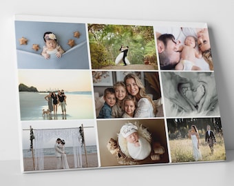 Custom Collage Print, Personalized Canvas Photo for Family Wall Art