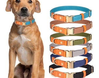 Personalized Collar for Dogs, Custom Nylon Dog with Engraved ID Tag