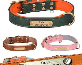 Personalisiertes Hundehalsband aus Kunstleder: Individuell gestaltete Haustiermarke mit lasergraviertem Namen und Telefonnummer