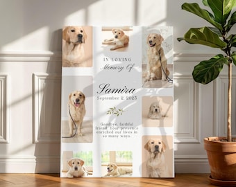 Personalised Pet Memorial Photo Canvas Print – Custom Dog Cat Tribute Wall Art Sticker