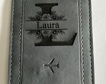 Personalised Luggage Tag Vegan Leather Suitcase Baggage Labels Travel ID Name Tags Customized