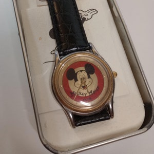 Disney Mickey Mouse Club Vintage Collector Watch in Tin
