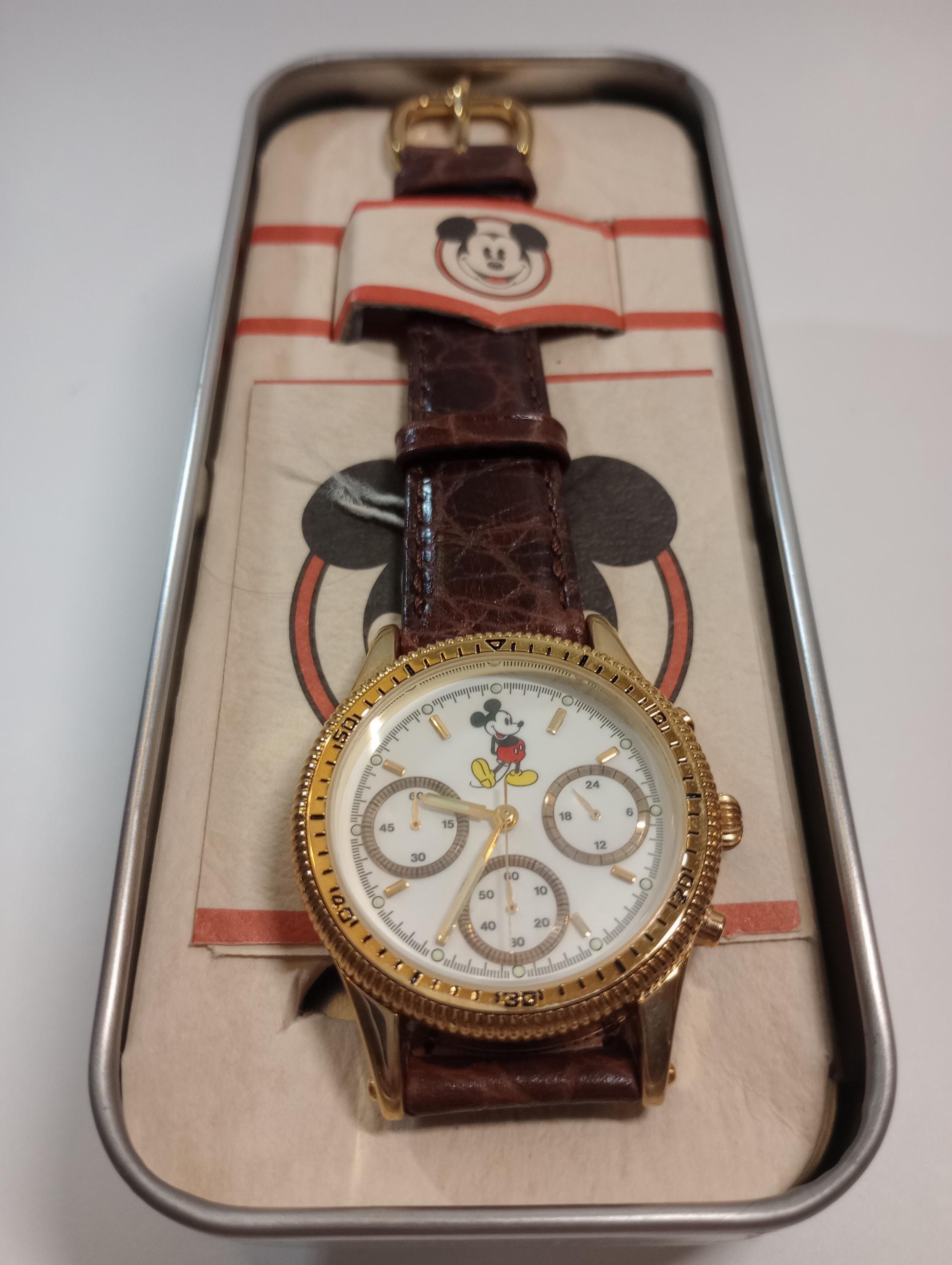Disney Mickey Mouse Gold Tone Chronograph Limited Edition 