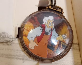 Disney Pinocchio Geppetto Collector's Club Series II Fossil Watch Vintage in Book Style Box