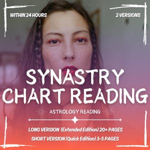 Lectura de la carta astral de sinastría, lectura astrológica de sinastría el mismo día, predicciones astrológicas para parejas, lectura personalizada de la carta astral de Medium