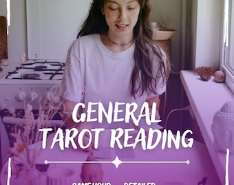 General Tarot Reading, Same Hour Tarot Reading, Energy & Guidance Reading, Intuitive Psychic Reading, Fast Detailed Tarot Reading (PDF File)
