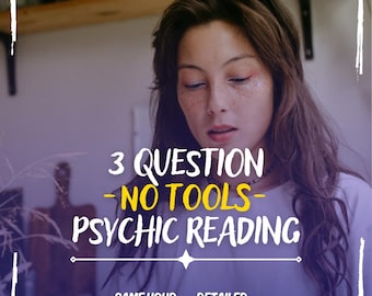 Lectura psíquica de 3 preguntas sin herramientas, lectura rápida de 3 preguntas en la misma hora, guía psíquica precisa, lectura psíquica personalizada (archivo PDF).