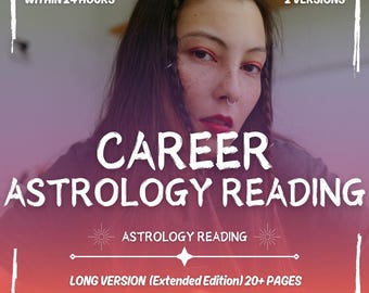 Career Astrology Reading, Custom Career Report, Natal Chart Career Reading, Astrology Chart Reading, Work Life Personalized Career Chart
