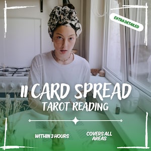 Lettura dei Tarocchi con 11 carte in 3 ore, Lettura Psichica Extra Dettagliata nello stesso orario, Lettura dei Tarocchi Veloce, Amore, Futuro, Carriera, Carte dei Tarocchi