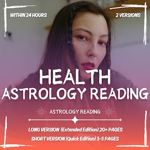 Leitura de Astrologia da Saúde, Relatório de Saúde e Bem-estar, Leitura de Astrologia Personalizada no Mesmo Dia, Leitura de Mapa Astrológico Personalizado e Detalhado