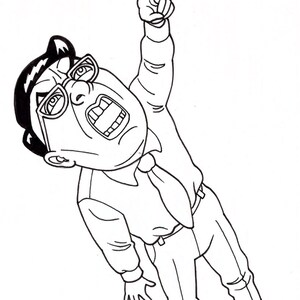 Original Surreal Ink Drawing: Whimsical Lowbrow Art (8.5x11)